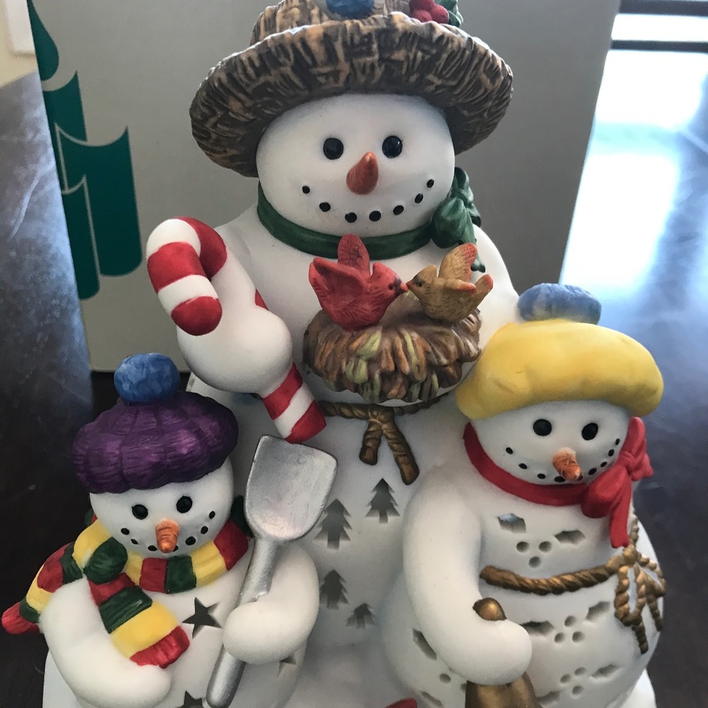 partylite snowman tealight candle  holder